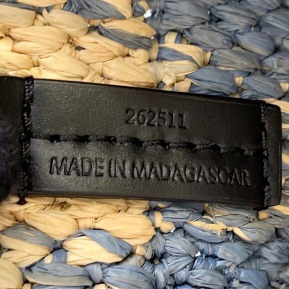 LOEWE Loewe Font Tote Size Small Raffia Natural/Light Blue ALF1B59X16 - Picture 10 of 13